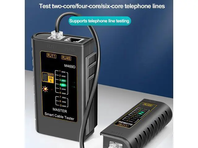 Alt view image 4 of 7 - RJ45 RJ11 Network Cable Tester Ethernet Cable Tester Tool Telephone Line Test Continuity Tester for Cat5/Cat5e/Cat6/Cat6a/Cat7/UTP Ethernet Cable(Black)