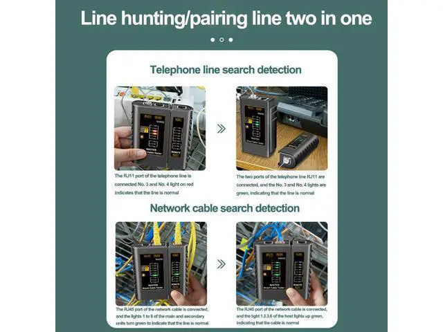 Alt view image 5 of 7 - RJ45 RJ11 Network Cable Tester Ethernet Cable Tester Tool Telephone Line Test Continuity Tester for Cat5/Cat5e/Cat6/Cat6a/Cat7/UTP Ethernet Cable(Black)