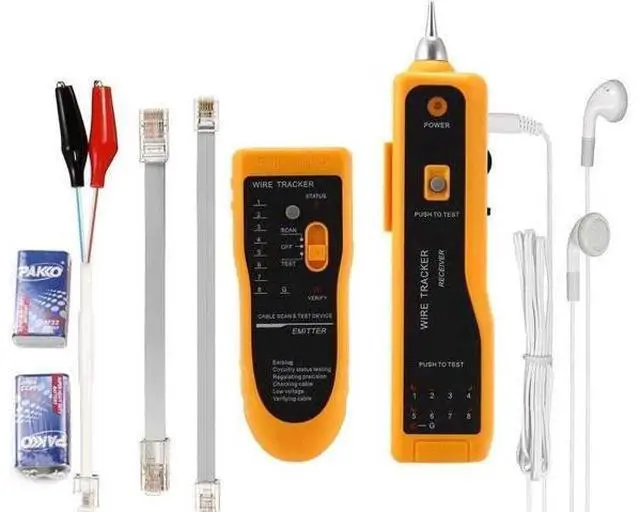 Main image of Ethernet Tester, Wire Tester, Wire Tracker, Ethernet Network Cable Tester Kit RJ11 RJ45 CAT5/5e CAT6 LAN Wire Tracker Portable Line Finder for Miss Wiring Disorder Cable Open and Short Circuit Testing