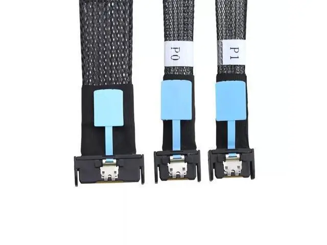 Alt view image 4 of 4 - Vszerda PCI-E5.0 SAS SFF-8654 MCIO 8i 74Pin Male to SFF-8654 4i 38 Pin GEN5 Extender Cable 50CM