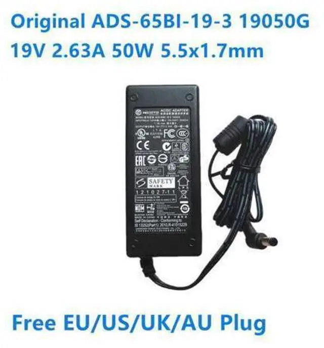 Main image of 19V 2.63A 50W 5.5x1.7mm ADS-65BI-19-3 Power Supply AC Adapter Charger For APD DA-50F19 ACER HP 2711X 2511X LED MONITOR