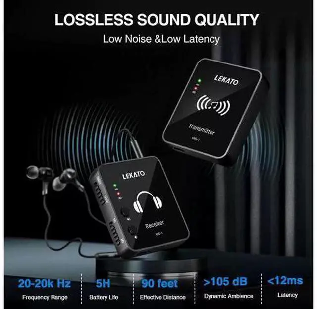 Alt view image 6 of 6 - Wp-10 2.4G Wireless Earphone Monitor Rechargeable Tra M- 1 Pc Transmitter