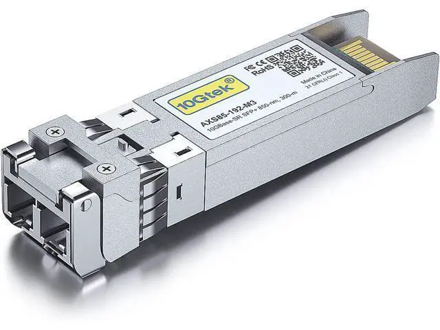 Alt view image 2 of 7 - 10GBase-SR SFP+ Transceiver, 10G 850nm MMF, up to 300 Meters, Compatible with Juniper QFX-SFP-10GE-SR/EX-SFP-10GE-SR, Pack of 2