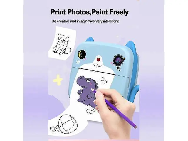Alt view image 4 of 5 - Ecocleanpath A21 Kids Instant Print Camera with Dual Lens, 1080P HD Video & Free 32GB Card - Pink
