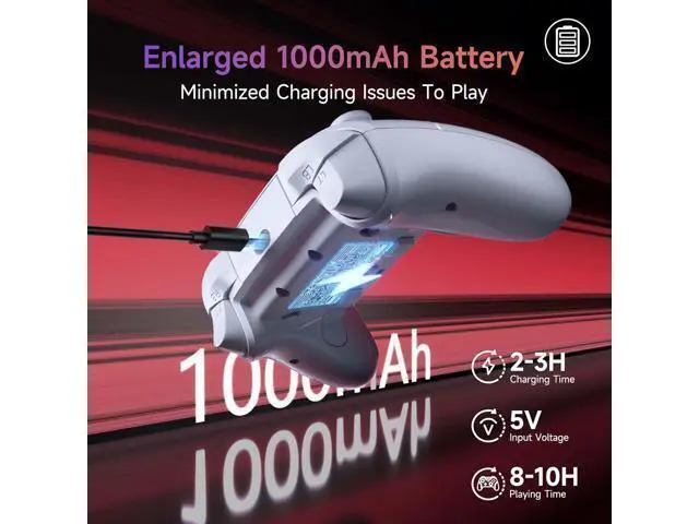 Alt view image 7 of 7 - EasySMX X20 Wireless Gaming Controller with RGB Backlit, 2-Stage Hall Effect Stick, 1000Hz Polling Rate, 6-Axis Gyro on Multi-Platform, Mech Buttons- Compatible with PC/Switch/Steam/Android