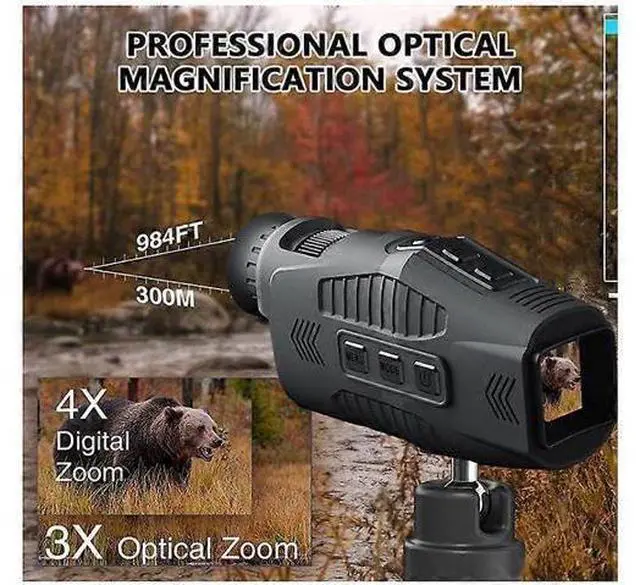 Alt view image 3 of 5 - Ecocleanpath 1080p Infrared Night Vision Monocular, 5x Zoom & 984ft Range for Hunting & Wildlife