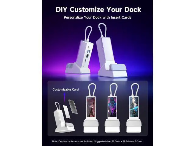 Alt view image 4 of 7 - JSAUX Docking Station Compatible with ROG Ally X/ROG Ally/Steam Deck/Legion Go, 6-in-1 ROG Ally X Dock with HDMI 4K@120Hz, Gigabit Ethernet, Dual USB-A & USB-C 3.2 Gen 1, 100W PD Charging - White