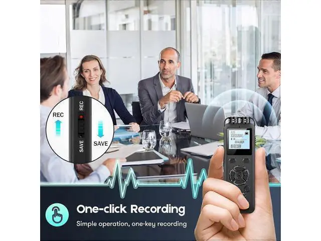 Alt view image 3 of 5 - Ecocleanpath 32GB Digital Voice Recorder with Playback & External Mic - Clear Lecture & Meeting Recording