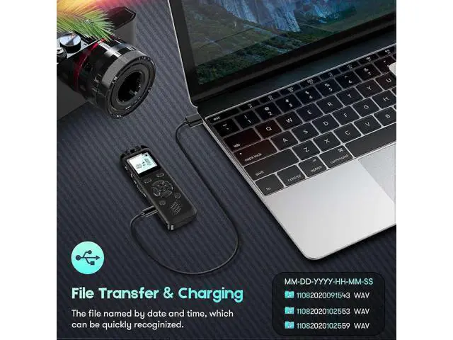 Alt view image 5 of 5 - Ecocleanpath 32GB Digital Voice Recorder with Playback & External Mic - Clear Lecture & Meeting Recording