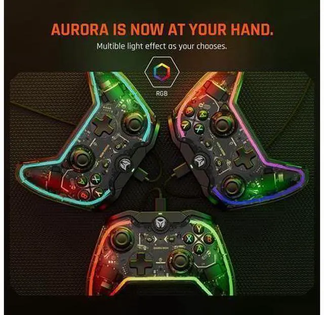 Alt view image 7 of 7 - BIGBIG WON Wired Controller, Rainbow Lite PC Controllers for Gaming RGB Light, Custom Buttons, Macro, Turbo, Dual Shock Controller for Switch/Win10&11 Controller for PS4 via R90 PC Game Controller