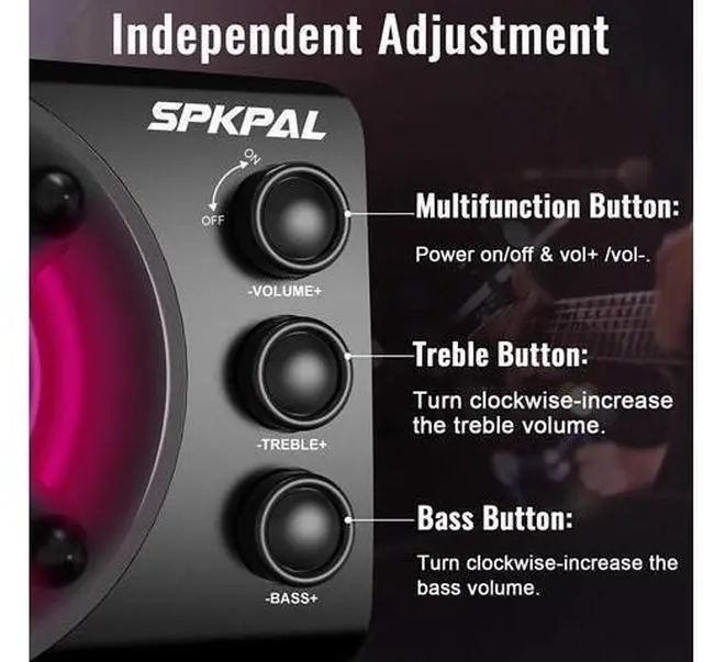Alt view image 4 of 7 - Computer Speaker with Subwoofer USB-Powered 2.1 Multimedia Speakers System,3.5mm Aux Input with LED Atmosphere Light Stereo Wired Desktop Speaker for Gaming PC,Laptops,Tablets