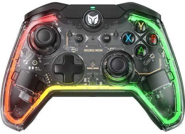 Main image of BIGBIG WON Wired Controller, Rainbow Lite PC Controllers for Gaming RGB Light, Custom Buttons, Macro, Turbo, Dual Shock Controller for Switch/Win10&11 Controller for PS4 via R90 PC Game Controller