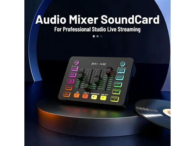 Alt view image 5 of 7 - JAENFONG Sound Card Audio Mixer Rechargeable Audio Interface Mixer with XLR Microphone Interface for Podcasting/Recording