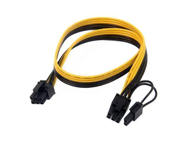Alt view image 4 of 6 - Vszerda 6PCS PCIe 6Pin to 6+2 Pin Power Supply Cable 8 Pin to 6 Pin PCI Express Graphics Card Power Cable GPU to GPU Male Port for Server 6Pin Converter Board BTC Miner (90cm,6PCS a Lot)