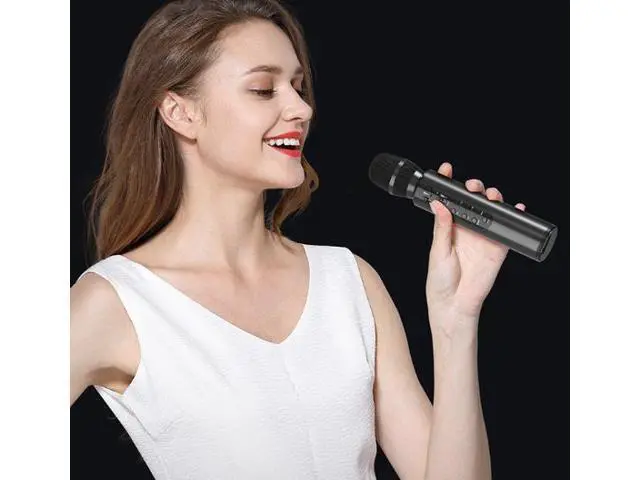 Alt view image 6 of 6 - Wireless karaoke microphone, Bluetooth speaker, integrated home handheld condenser microphone set