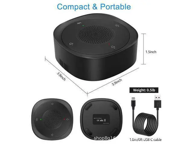 Alt view image 2 of 6 - Desktop conference omnidirectional microphone speaker speaker conference speaker wired 3D