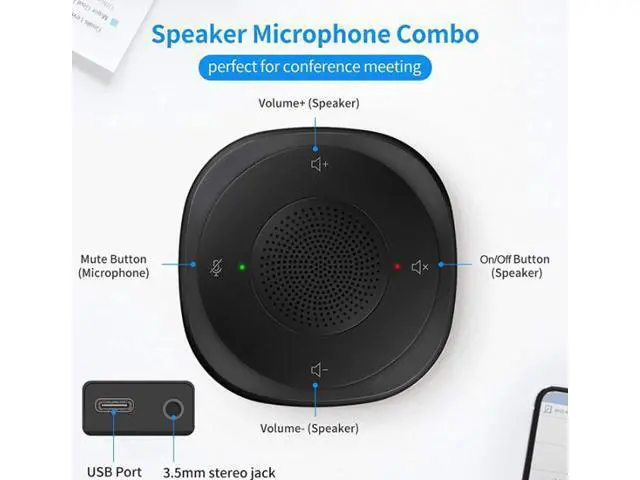 Alt view image 4 of 6 - Desktop conference omnidirectional microphone speaker speaker conference speaker wired 3D