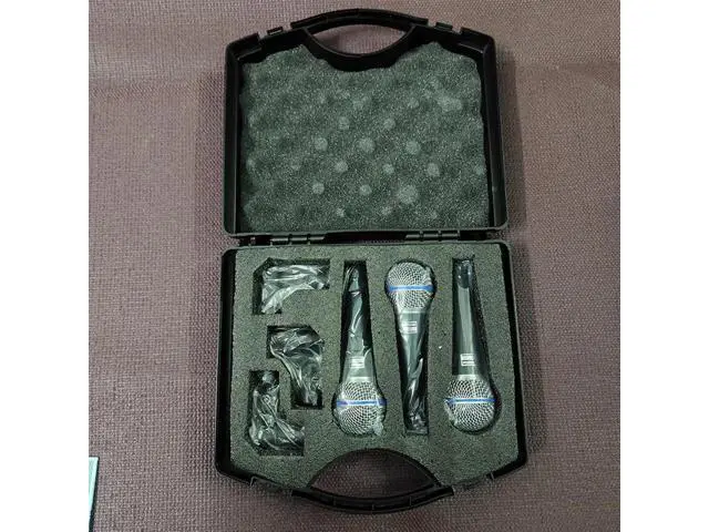Alt view image 5 of 5 - High-quality BETA58A dynamic wired microphone portable case set - 3 sets of KTV singing microphones