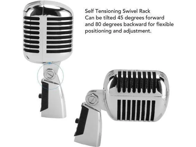 Alt view image 5 of 7 - Classic Retro Dynamic Vocal Microphone, Professional Live Performance Cardioid Mic Old Mic, Universal Vocal Recording Microphone for KTV, Stage Performance