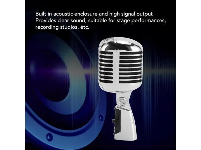 Alt view image 3 of 7 - Classic Retro Dynamic Vocal Microphone, Professional Live Performance Cardioid Mic Old Mic, Universal Vocal Recording Microphone for KTV, Stage Performance