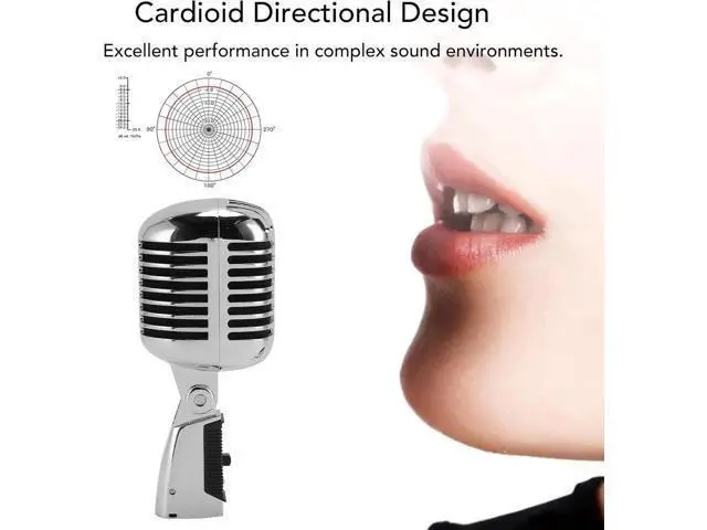 Alt view image 7 of 7 - Classic Retro Dynamic Vocal Microphone, Professional Live Performance Cardioid Mic Old Mic, Universal Vocal Recording Microphone for KTV, Stage Performance