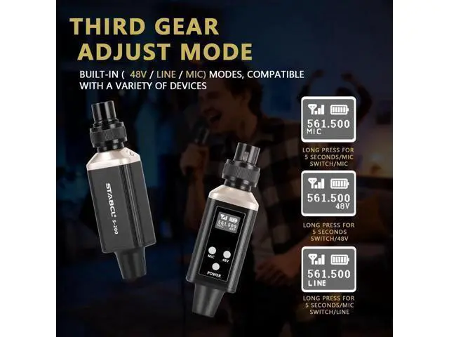 Alt view image 2 of 7 - UHF Wireless XLR Transmitter and Receiver with Carry Case, Professional Wireless Microphone XLR Adapter for Dynamic & Condenser Mics and Audio Mixer Pa System, Rechargeable, 200ft Range.