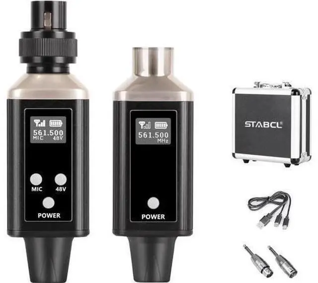 Main image of UHF Wireless XLR Transmitter and Receiver with Carry Case, Professional Wireless Microphone XLR Adapter for Dynamic & Condenser Mics and Audio Mixer Pa System, Rechargeable, 200ft Range.