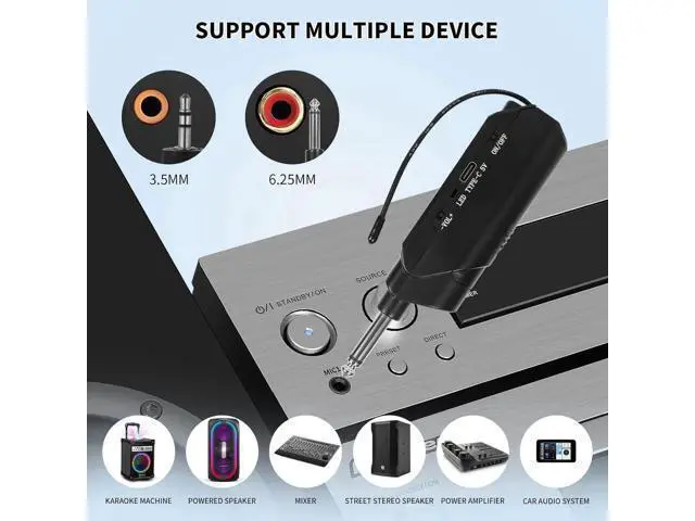 Alt view image 7 of 7 - Wireless Microphones, Professional UHF Dual Microphones for Karaoke, Wireless Dynamic Microphone System Set with Rechargeable Receiver,Plug and Play, Speech, Wedding, Church, PA System