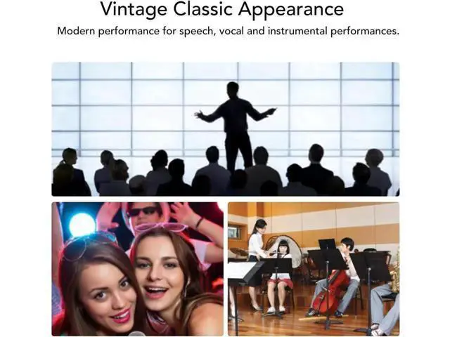 Alt view image 4 of 7 - Classic Retro Dynamic Vocal Microphone, Professional Live Performance Cardioid Mic Old Mic, Universal Vocal Recording Microphone for KTV, Stage Performance