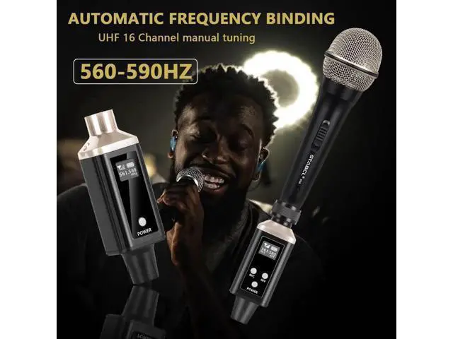 Alt view image 3 of 7 - UHF Wireless XLR Transmitter and Receiver with Carry Case, Professional Wireless Microphone XLR Adapter for Dynamic & Condenser Mics and Audio Mixer Pa System, Rechargeable, 200ft Range.