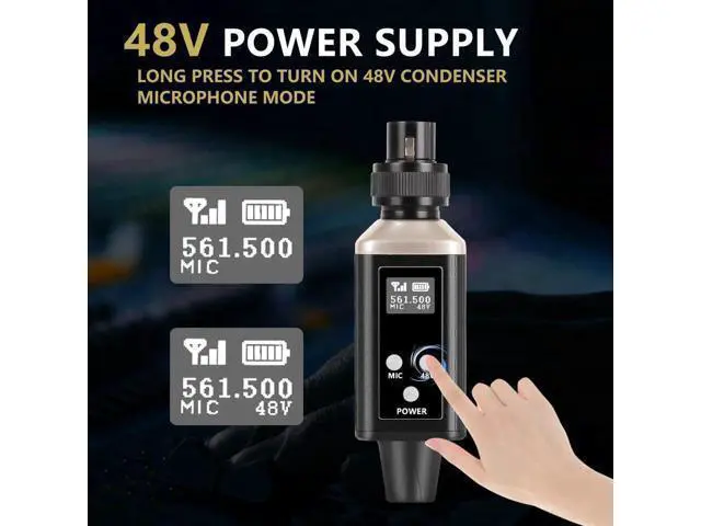 Alt view image 7 of 7 - UHF Wireless XLR Transmitter and Receiver with Carry Case, Professional Wireless Microphone XLR Adapter for Dynamic & Condenser Mics and Audio Mixer Pa System, Rechargeable, 200ft Range.