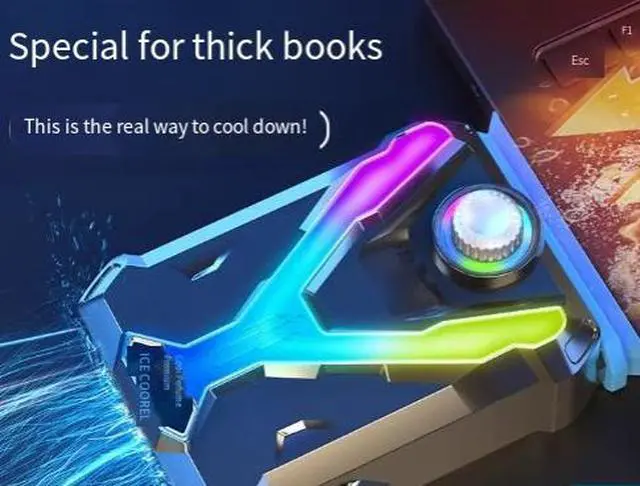 Alt view image 5 of 5 - Notebook radiator, forced-air computer radiator, intelligent temperature-controlled radiator, fan 5V Upgrade Version Adjustable Speed USB Power Supply