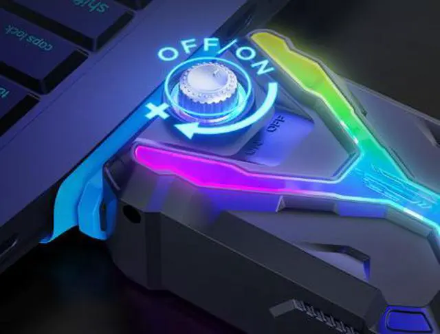 Alt view image 4 of 5 - Notebook radiator, forced-air computer radiator, intelligent temperature-controlled radiator, fan 5V Upgrade Version Adjustable Speed USB Power Supply