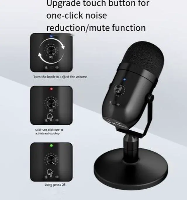 Alt view image 4 of 6 - USB capacitive microphone for computer, PS4 game live streaming recording microphone, mobile phone dubbing recording, noise reduction microphone, type-C