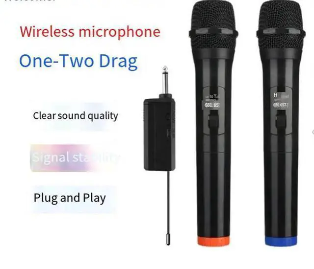 Alt view image 4 of 5 - One-to-two wireless microphone for live streaming, home singing, moving coil universal microphone, handheld microphone 038 One to two 038 - One followed by one