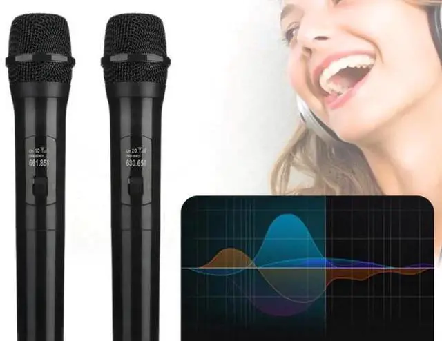 Alt view image 5 of 5 - One-to-two wireless microphone for live streaming, home singing, moving coil universal microphone, handheld microphone 038 One to two 038 - One followed by one