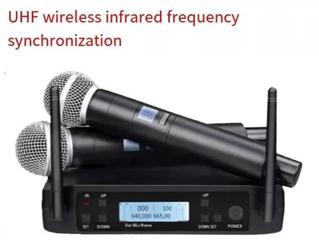 Alt view image 2 of 6 - GLXD4 two-in-one wireless microphone for home karaoke and professional KTV, UHF adjustable frequency microphone, section U Beta58A handheld - metal material European plug