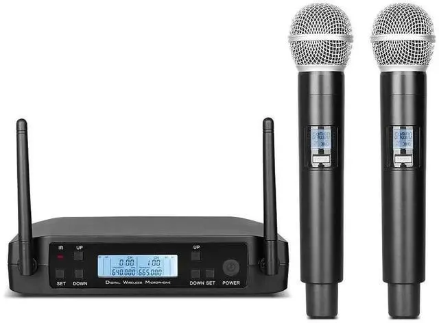 Main image of GLXD4 two-in-one wireless microphone for home karaoke and professional KTV, UHF adjustable frequency microphone, section U Beta58A handheld - metal material European plug