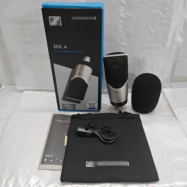 Alt view image 2 of 5 - MK4 wired condenser microphone, large diaphragm recording sound card, singing by the host, singing during live broadcast, microphone for singing