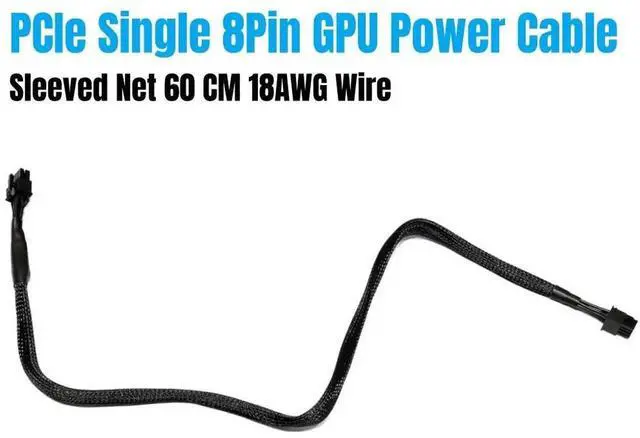 Alt view image 4 of 5 - 6+2Pin PCIe 8Pin Graphics Card GPU Power Cable for SEASONIC GX-1000 1000W, GX-850 850W, GX-750 750W, GX-650 650W, GX-550 550W FOCUS+ GOLD Modular Power, 18AWG Sleeved Net 60CM/23.62inch
