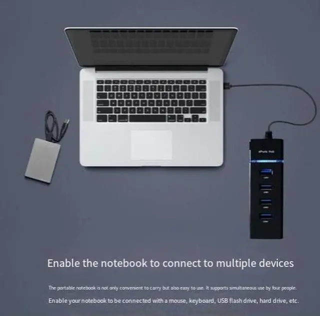 Alt view image 4 of 5 - Multi-in-one 3.0 Expander USB Splitter High-speed 3.0 Hub USB Hub Computer Multi-interface Expansion Single-port USB 3.0 - White