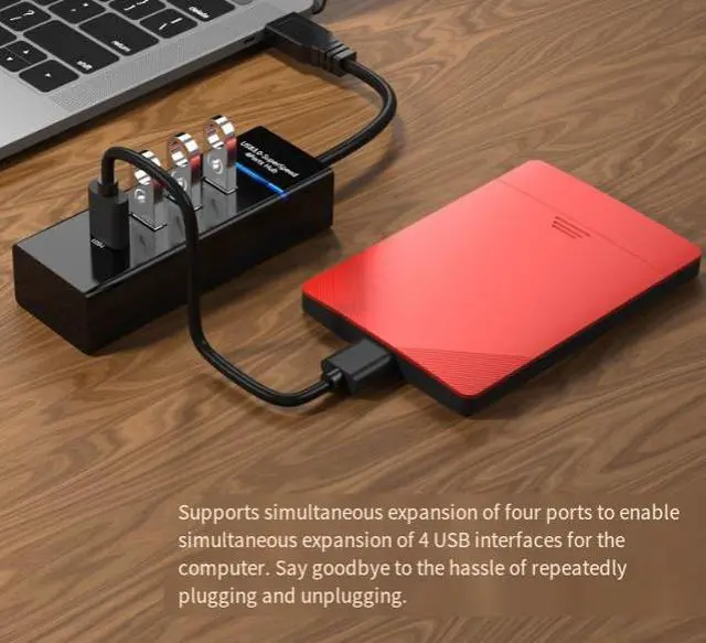 Alt view image 5 of 5 - Multi-in-one 3.0 Expander USB Splitter High-speed 3.0 Hub USB Hub Computer Multi-interface Expansion Single-port USB 3.0 - White