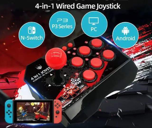 Alt view image 4 of 5 - Switch controller, Street Fighter, King of Fighters, wired fighting joystick P3, Android computer game controller, Yao Tai