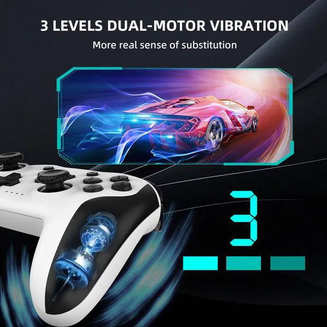 Alt view image 2 of 5 - Switch Bluetooth wireless controller wakes up the six-axis gyroscope motion-sensing dual vibration Switch game controller Translucent black