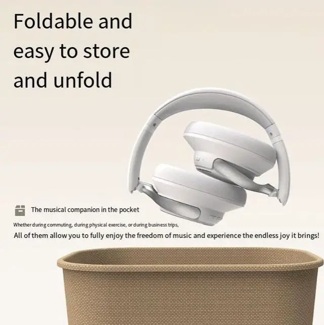 Alt view image 2 of 7 - 2025 New Model Metal Heavy Bass Bluetooth Headphones with Long Battery Life, Over-Ear Headset, ANC Noise Reduction, Wireless, B13