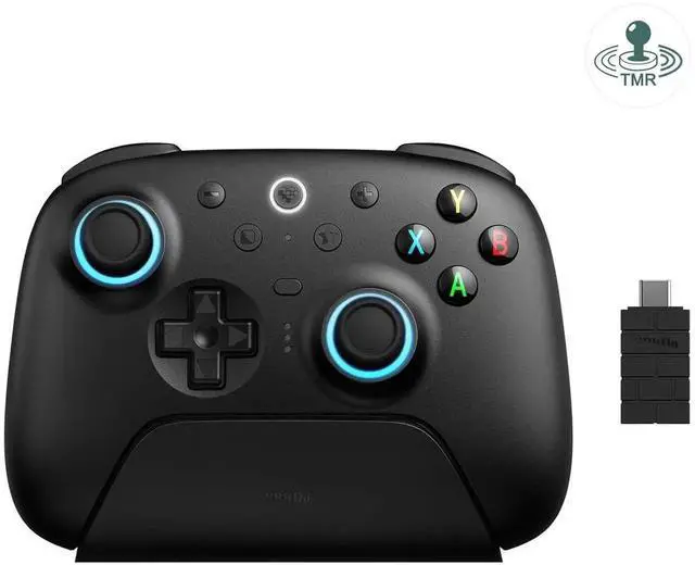 Main image of 8BitDo Ultimate 2 Wireless Controller for Windows PC, Apple, Steam & Android, Gaming Controller with TMR Joysticks, Hall/Tactile Triggers, Motion Control, RGB Fire Ring, 1000Hz Polling Rate Black