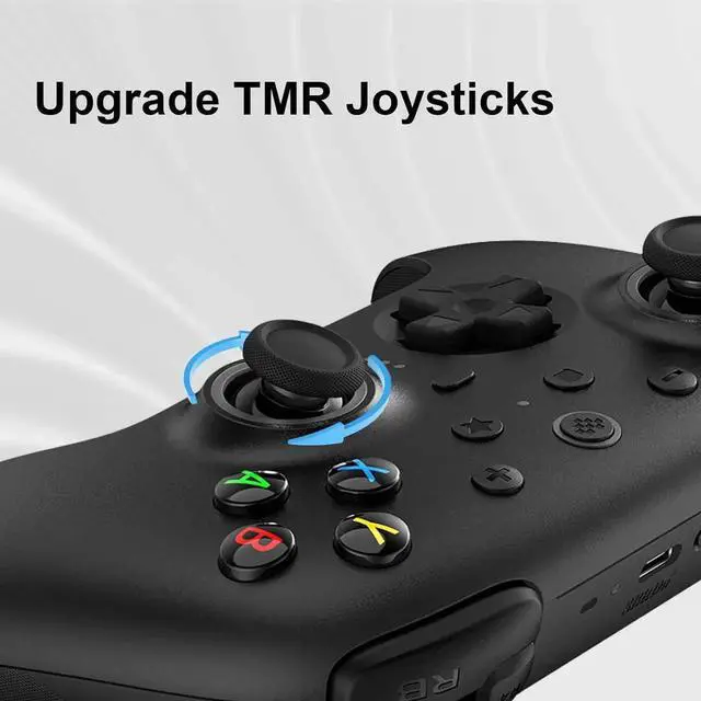 Alt view image 6 of 7 - 8BitDo Ultimate 2 Wireless Controller for Windows PC, Apple, Steam & Android, Gaming Controller with TMR Joysticks, Hall/Tactile Triggers, Motion Control, RGB Fire Ring, 1000Hz Polling Rate Black