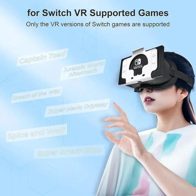 Alt view image 7 of 7 - VR Headset for Nintendo Switch / Switch OLED Model/Nintendo Switch 3D VR (Virtual Reality) Glasses Switch VR Labo Goggles Headset for Nintendo Switch