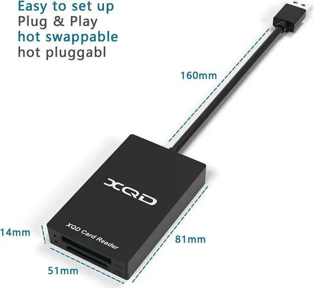 Alt view image 7 of 7 - XQD Card Reader, USB 3.0 XQD/SD Card Reader Dual Slot Memory Card Reader 5Gpbs Super Speed Support Sony G/M Series, Lexar 2933x/1400x USB Mark XQD Card,SD Card for Windows/Mac OS