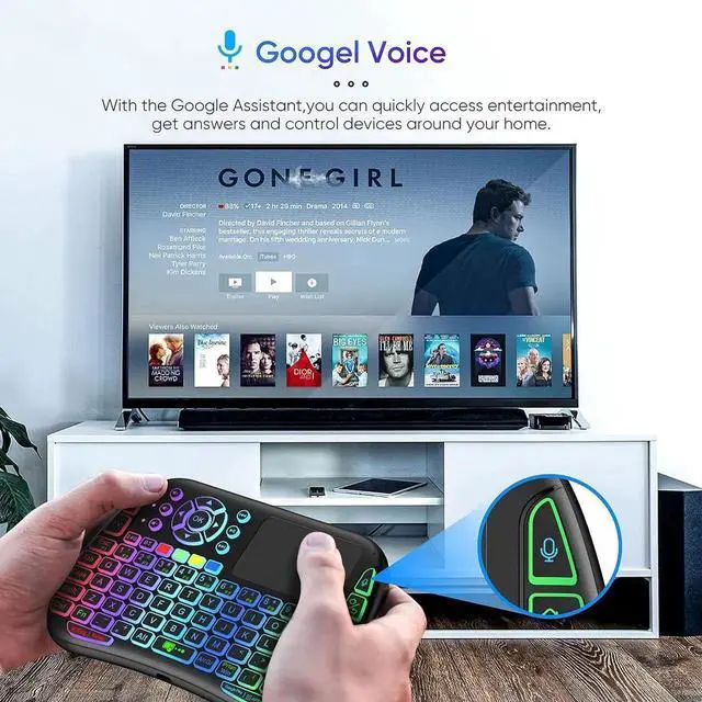 Alt view image 4 of 7 - Mini Voice Bluetooth Keyboard with Touchpad, IR Learning, 2.4G WiFi/BT5.0 for PC, TV Box, iOS, Android, Windows, Mac OS